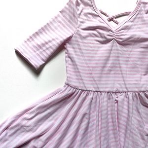 NWT Dot Dot Smile Pink & White Striped Twirl Dress